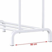 Suport dublu pentru haine si pantofi, 141.5 x 56 x 109 cm, otel, alb, Vivo, CR400